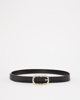 Gold Twist Buckle Black Belt