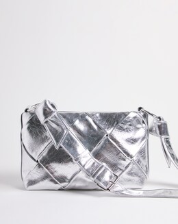 Metallic Woven Cross Body Bag