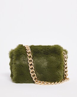 Faux Fur Chain Strap Bag