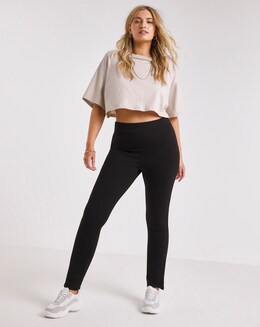 Black Ponte Side Split Shaper Legging