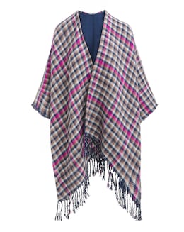 Navy &amp; Pink Dogtooth Cape