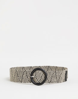 Monochrome Raffia Belt
