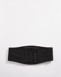 Faux Suede Corset Style Wide Waist Belt