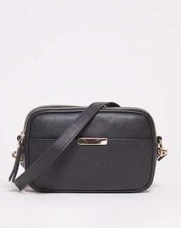 Gold Detail Leather Camera Bag