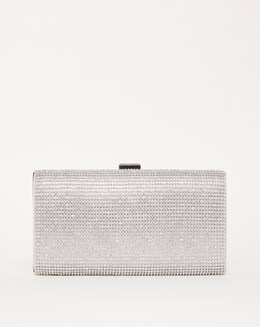 Silver Diamante Clutch Bag