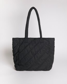 Black Quilted Tote Bag