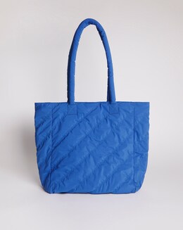 Blue Quilted Tote Bag