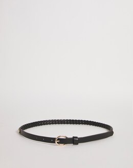 Black Chain Detail Skinny Belt