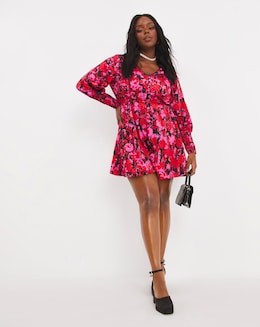 Floral Print Satin Jacquard Playsuit