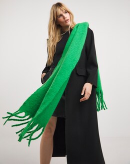 Green Super Soft Fluffy Blanket Scarf