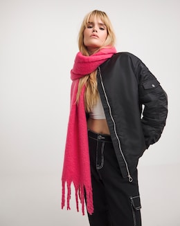 Pink Super Soft Fluffy Blanket Scarf