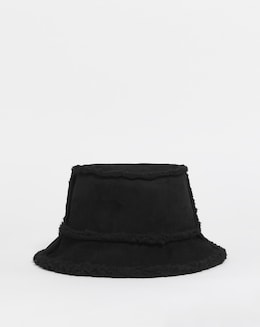 Black Reversible Borg Bucket Hat