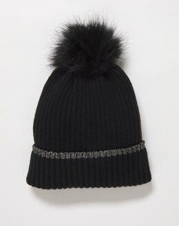 Metallic Detail Bobble Hat