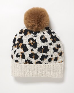 Leopard Print Bobble Hat