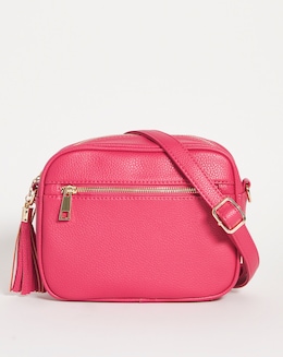 Pink Zip Detail Across Body Camera Bag