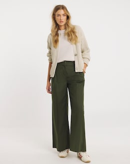 Turned Over Waistband Tailored Trouser