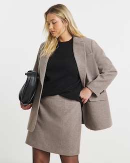 Simply Be Wool Look Mini Skirt - Image