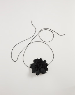 Black Floral Corsage Choker Necklace