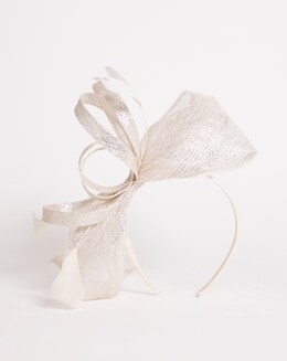 Champagne Bow Detail Headband Fascinator