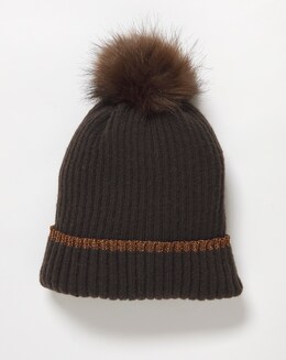Metallic Detail Bobble Hat