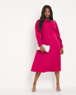 Joanna Hope Berry Embellished Midi Dress