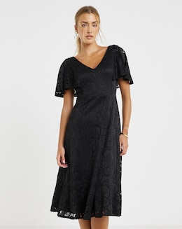 Joanna Hope Angel Sleeve Lace Midi Dress - Image