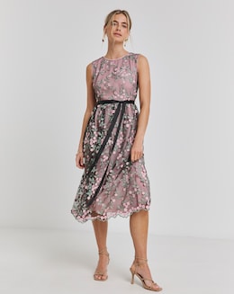 Joanna Hope Floral Mesh Prom Dress