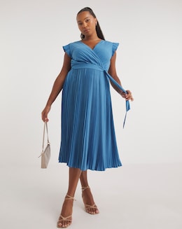 Joanna Hope Pleated Belted Midi Dress