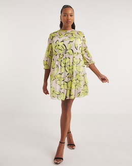 Joanna Hope Floral Tiered Swing Dress