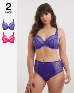 Pretty Secrets 2 Pack Ella Lace Full Cup Wired Bras