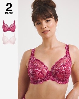 Pretty Secrets 2 Pack Ella Lace Full Cup Wired Bras