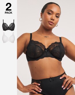 2 Pack Ella Lace Minimiser Wired Non Padded Bras
