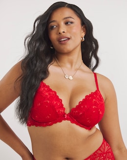 Pretty Secrets Butterfly Lace Padded Plunge Bra