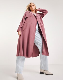 Pink Soft Ruched Sleeve Trench