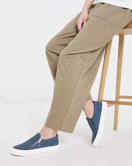 Bramble Zip Detail Slip on Trainer - Wide Fit (E)