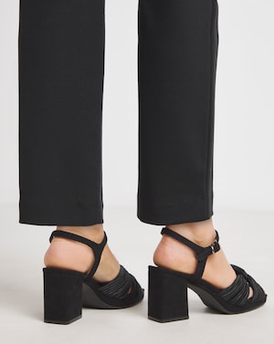 Crossover Detail Heeled Sandal Ex Wide - Image 3