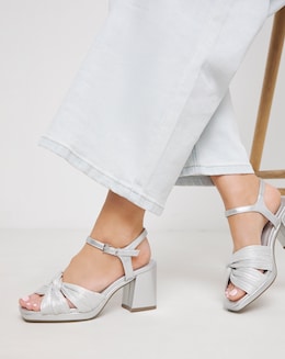 Citrus Crossover Detail Heeled Sandals Extra Wide EEE Fit