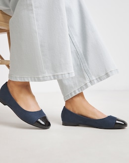 Tiana Toe Cap Ballerina Extra Wide EEE Fit