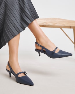 Harriet Pointed Toe Slingback Shoes - Wide Fit (E)