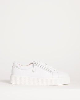 Leather Side Zip Trainer EEE Fit