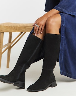 Cressida Block Heel Suede Knee Boots - Extra Wide Fit (EEE) &amp; Super Curvy Calf