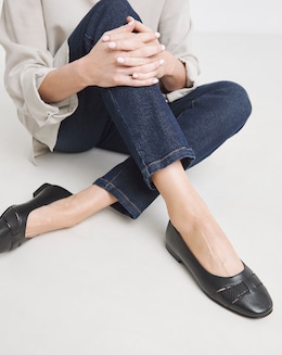 Heavenly Soles Genevieve Cut Out Detail Ballerinas - Wide Fit (E)