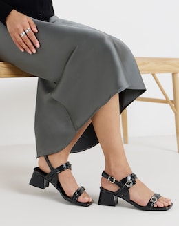 Two Strap Buckle Heels Ex Wide - Image