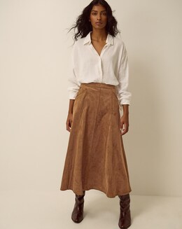Monsoon Josie Faux Suede Midi Skirt - Image