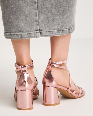 Cross Over Front Heeled Sandal Ex Wide - Image 3