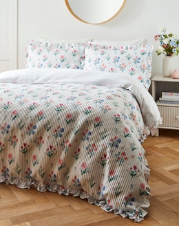 Julipa Izzy Floral Pinsonic Ruffle Duvet Cover Set