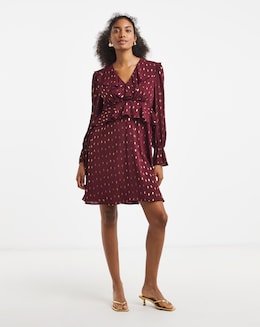 Flounce London Lurex Ruffle Mini Dress