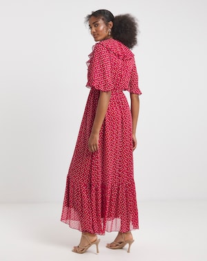 Flounce London Spot Frill Maxi Dress - Image 3