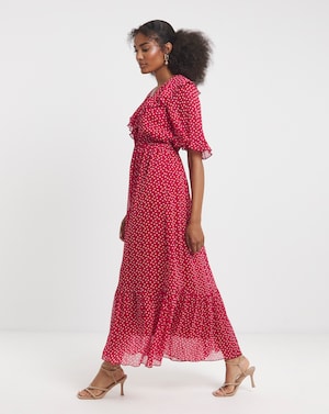 Flounce London Spot Frill Maxi Dress - Image 4