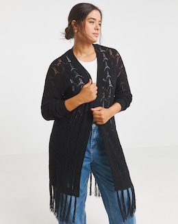 Black Fringe Cardigan